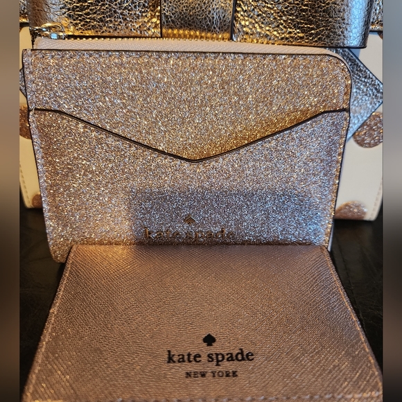 Kate Spade polka dot gift wrap handbag and glitter wallet bundle - Picture 8 of 9